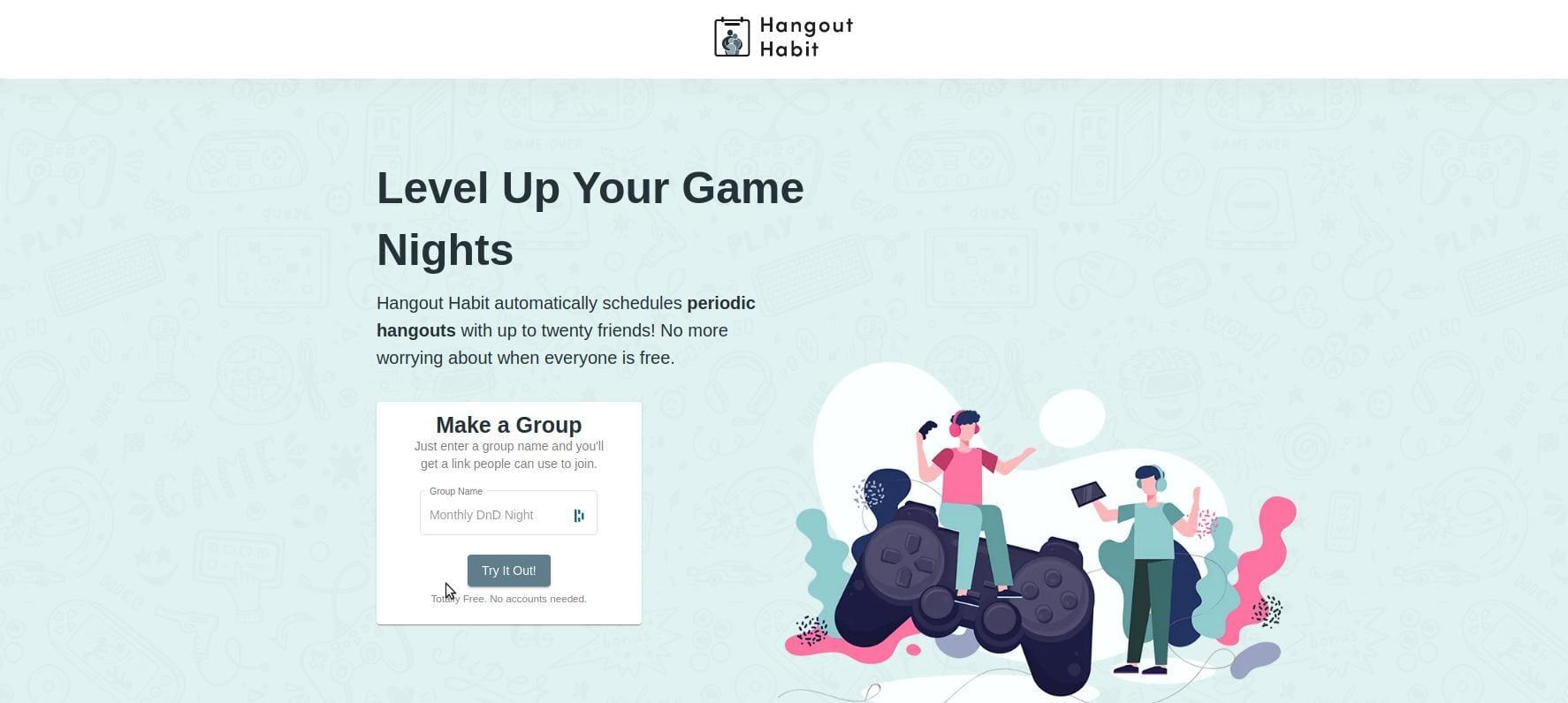 hangout habit landing page