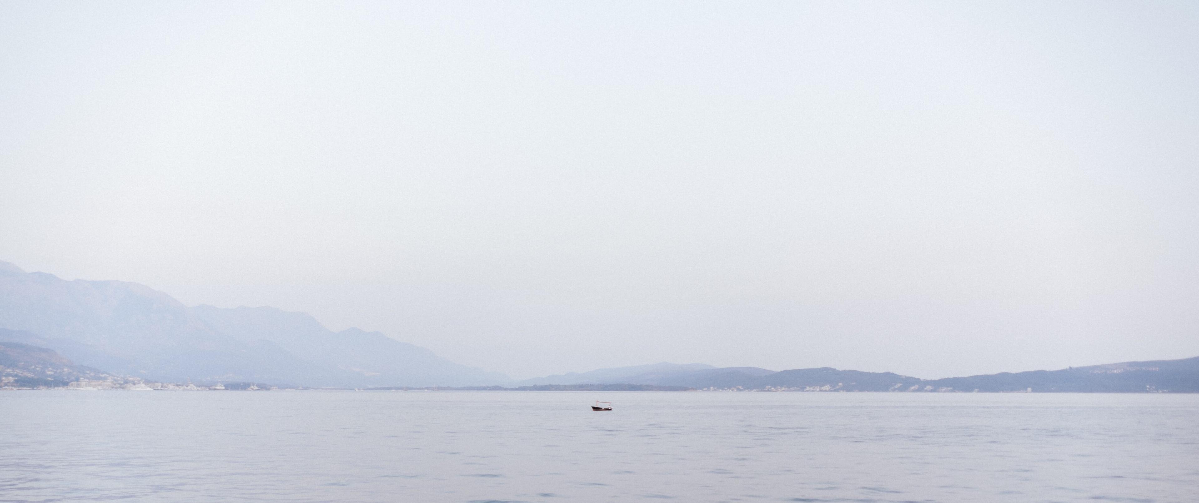 Bay water mountains scenery