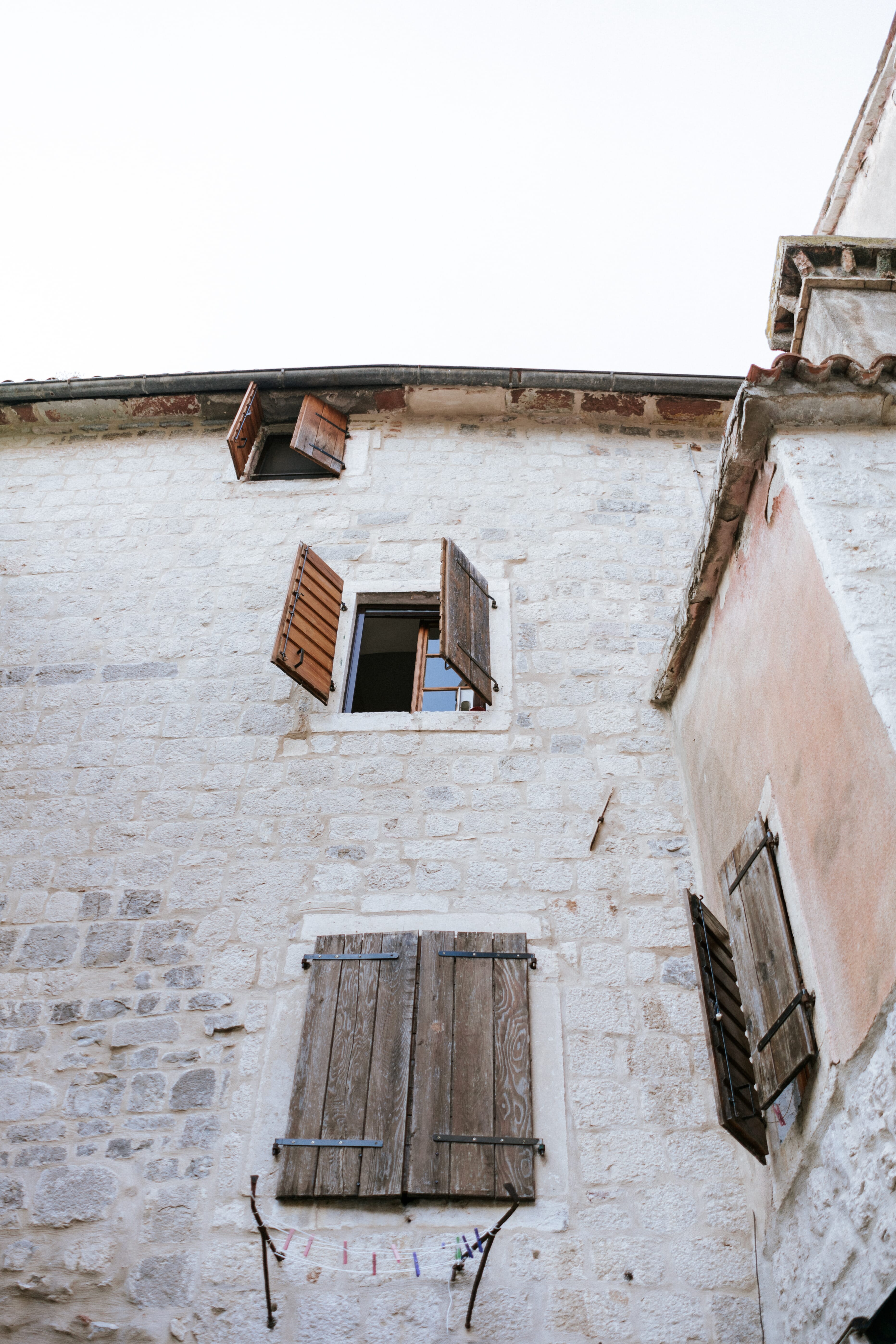 Old building window shutters