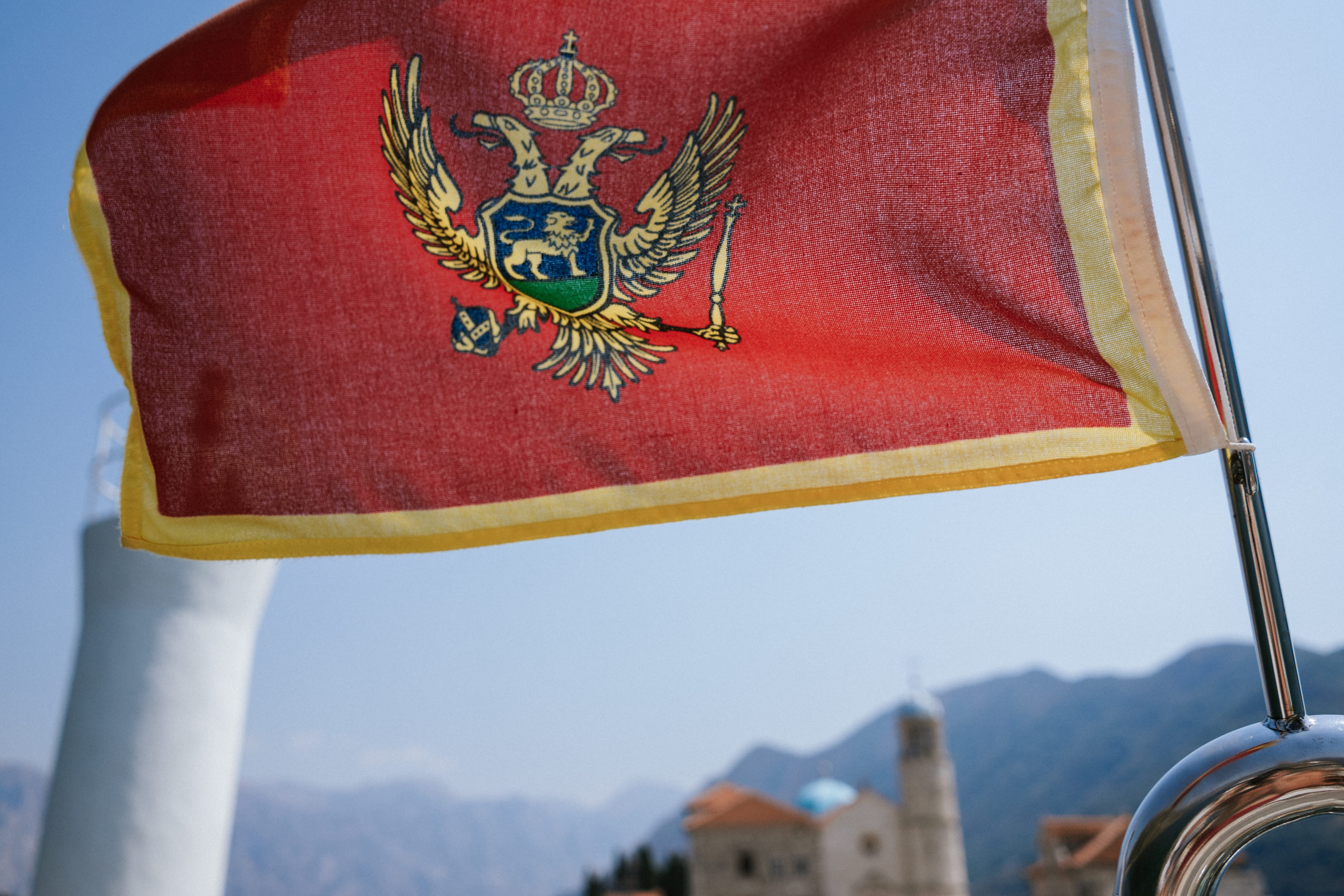 Red yellow flag bay kotor