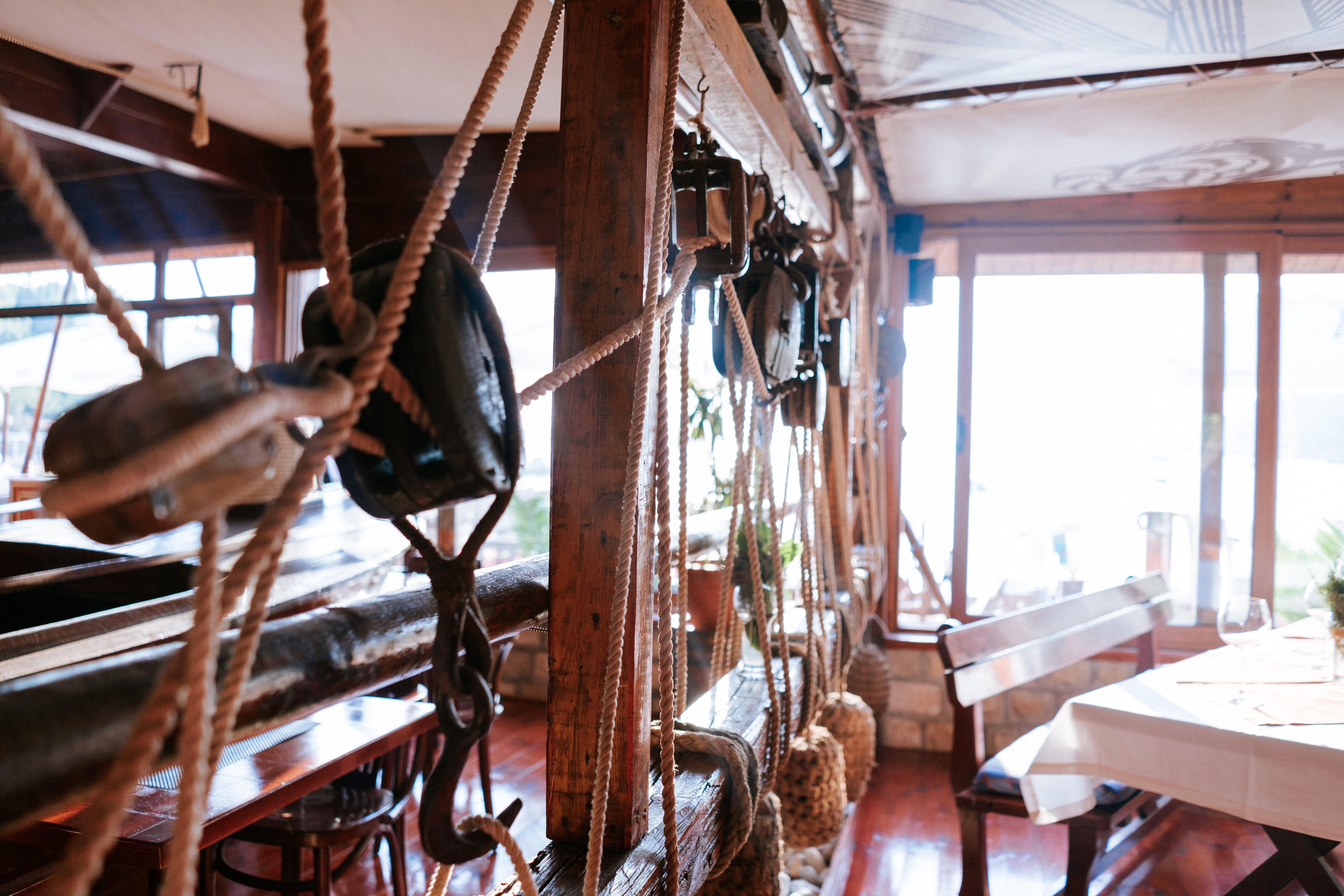 Sail ropes ceiling hanging