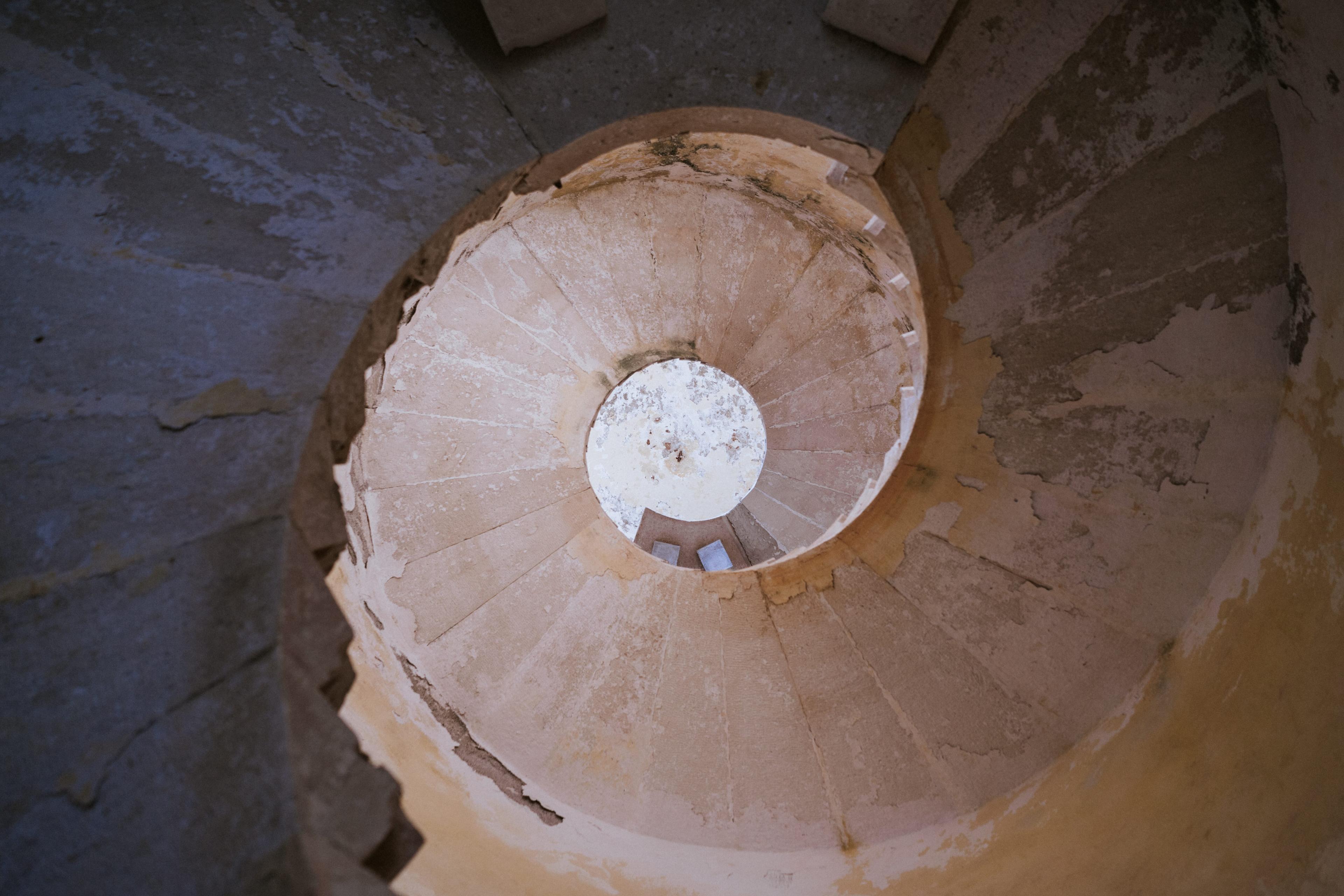 Spiral staircase old building