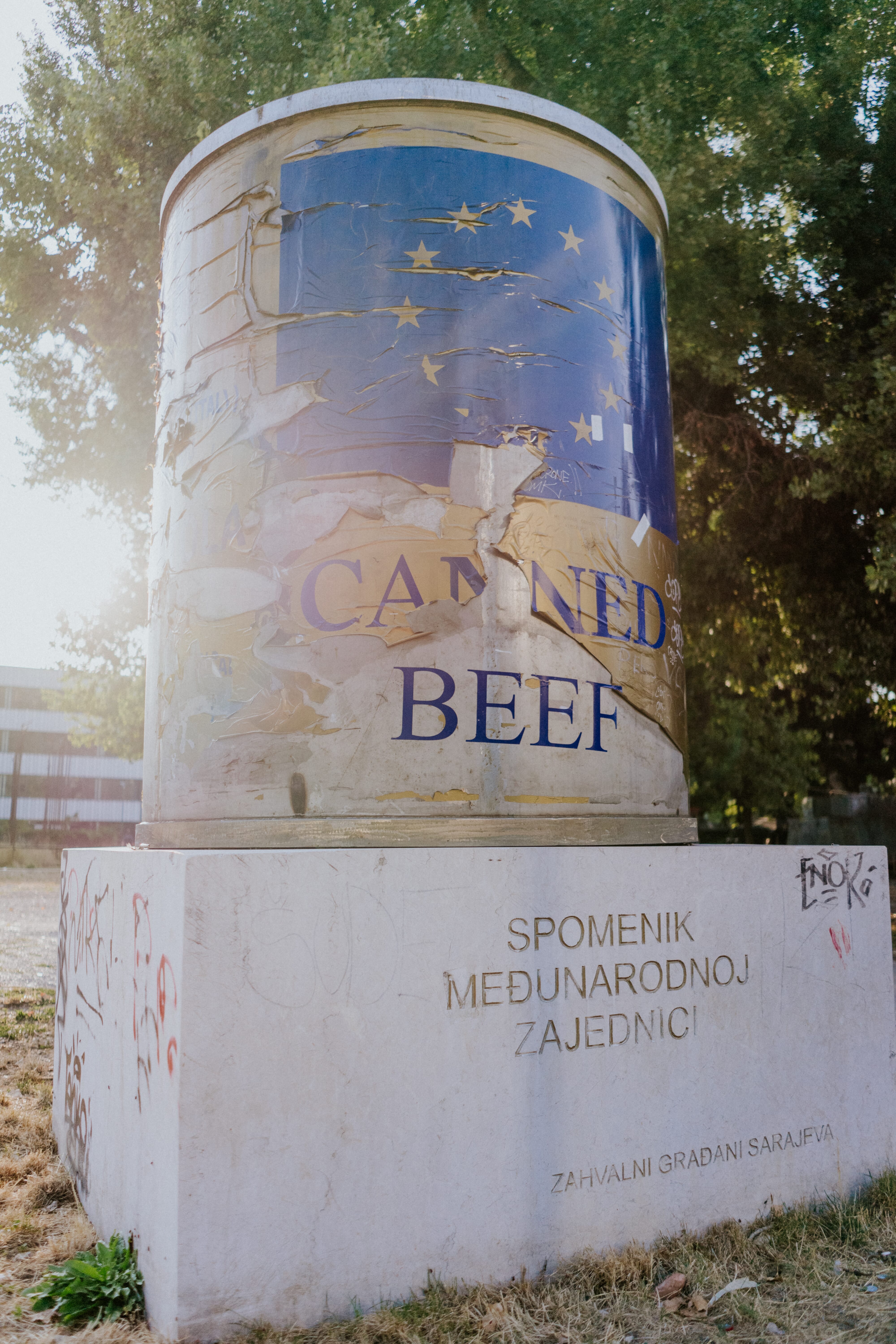 Canned beef sculpture