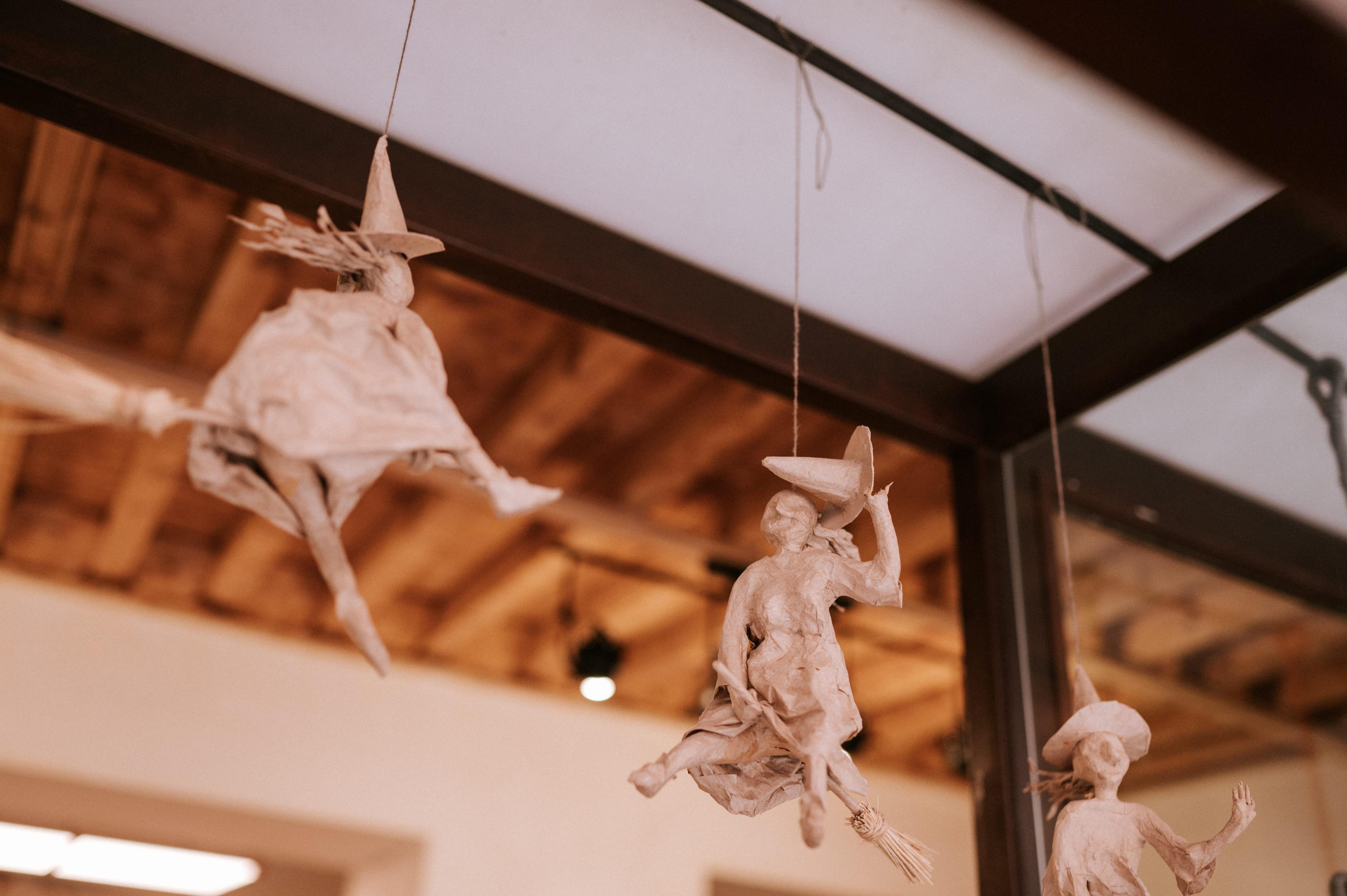 Paper birds hanging ceiling